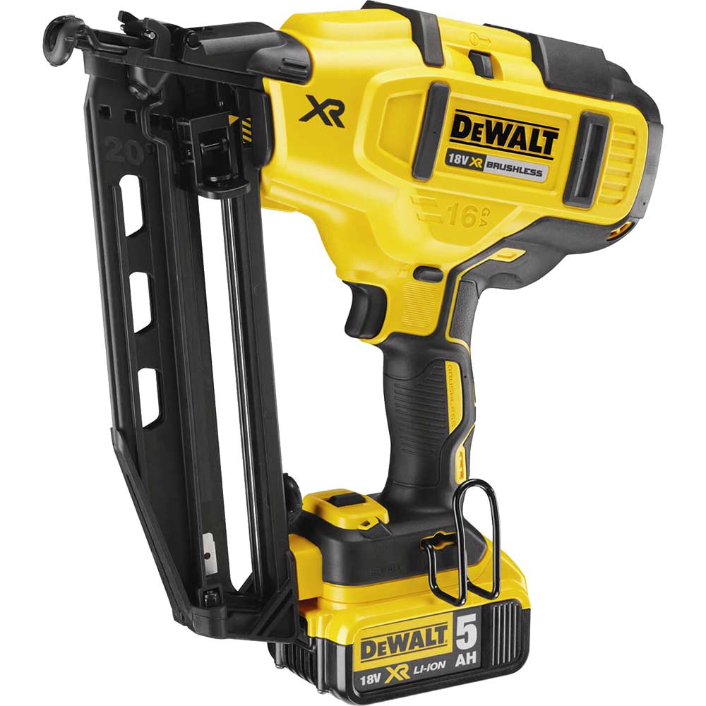 DeWalt DCN660P2 18v Cordless XR Finish Nail Gun with 2 Lithium Ion Batteries 5ah
