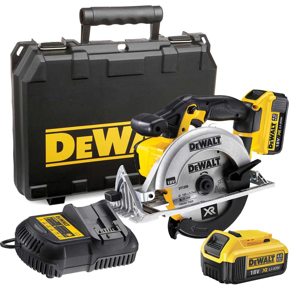 DeWalt DCS391M2 18v Cordless XR Circular Saw 165mm Blade with 2 Lithium Ion Batteries 4ah