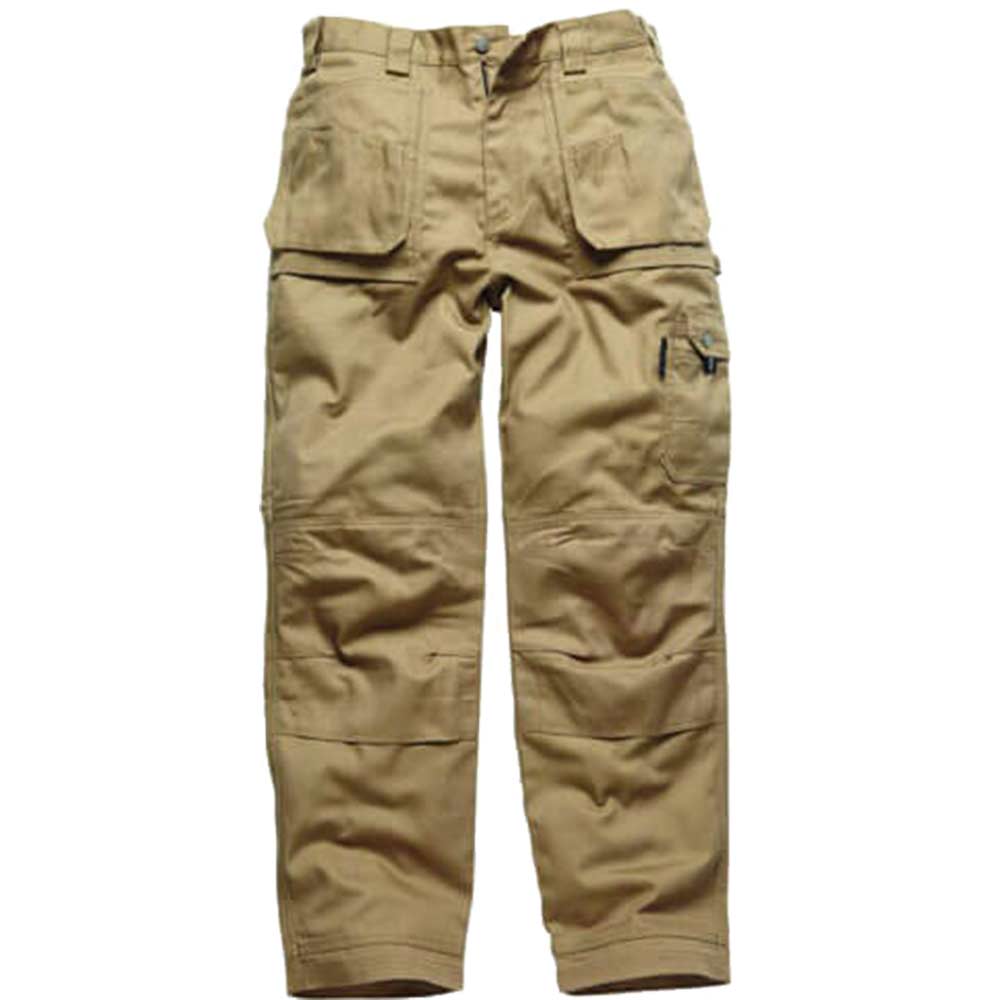 Dickies Mens Eisenhower Multi Pocket Work Trousers Khaki 32 Waist 32 Leg