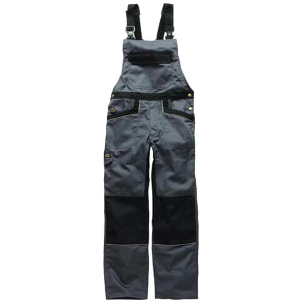 Dickies Mens Industry 260 Bib and Brace Grey Black Waist 34 Leg 29