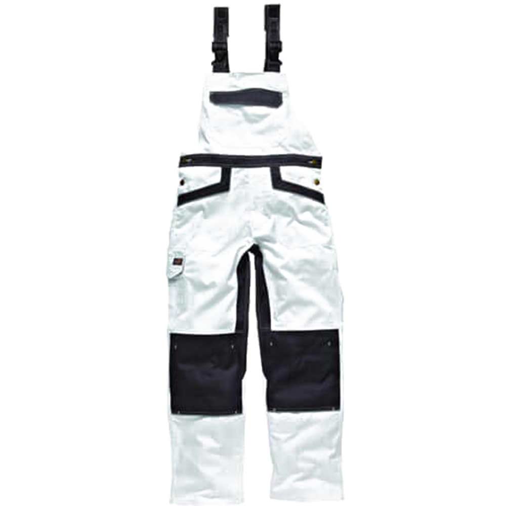 Dickies Mens Industry 260 Bib and Brace White Grey Waist 40 Leg 31