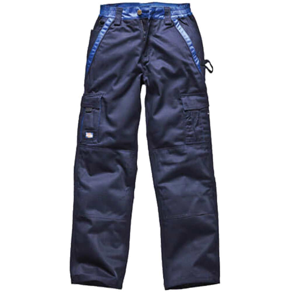Dickies Mens Industry 300 Two Tone Work Trousers Navy Royal Blue 38 Waist 32 Leg