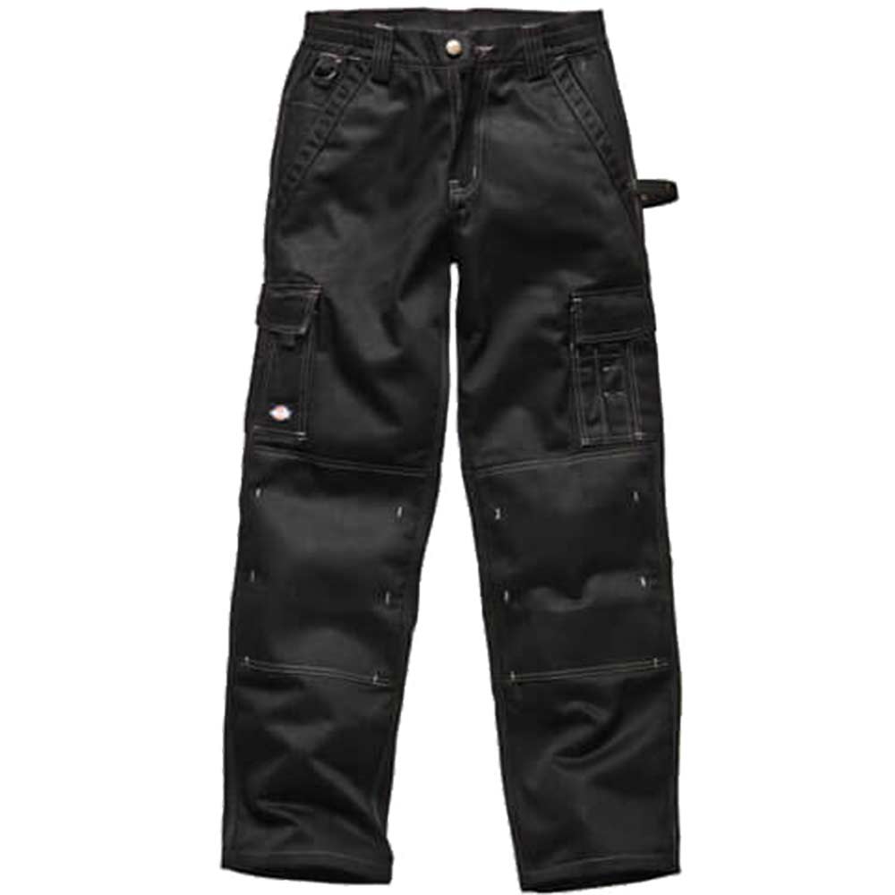Dickies Mens Industry 300 Two Tone Work Trousers Black 28 Waist 30 Leg
