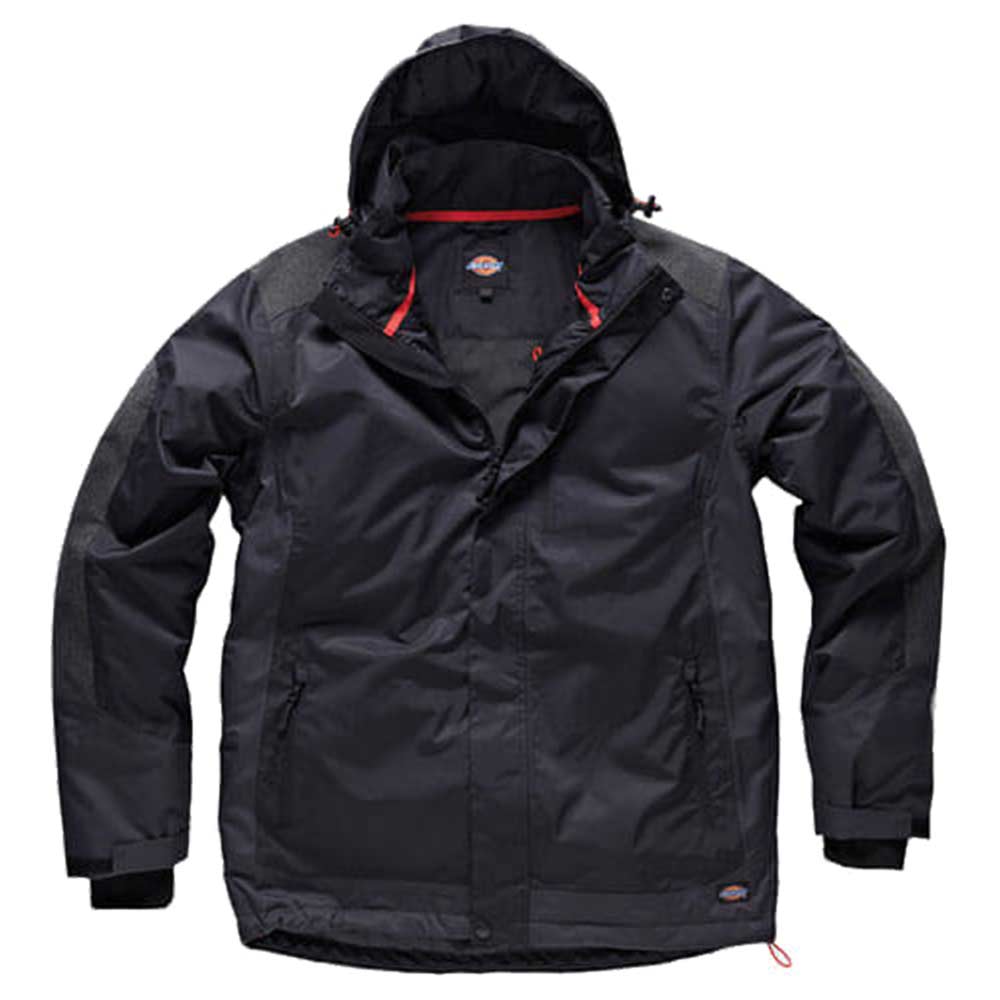 Dickies Mens Thornley Hooded Waterproof Jacket Black Medium