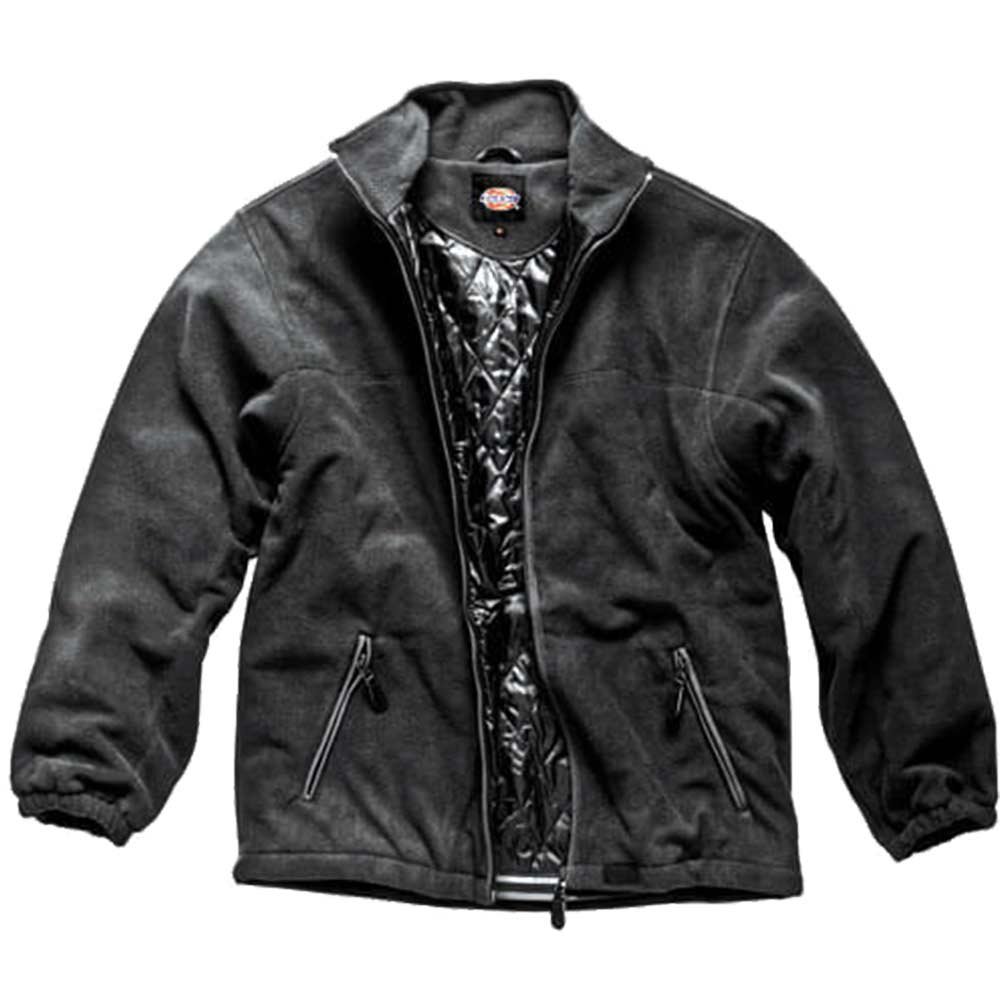 Dickies Mens Padded Fleece Jacket Black Medium