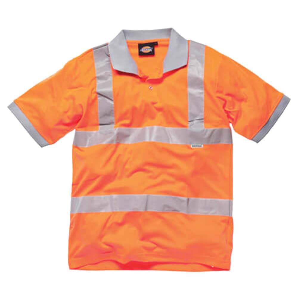 Dickies GORT Hi Vis Safety Polo Shirt Orange Small