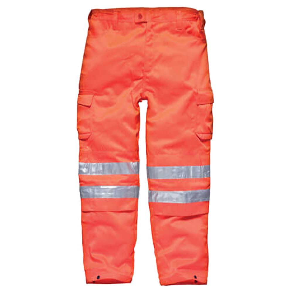 Dickies High Vis GORT Polycotton Safety Trousers Orange Tall Large