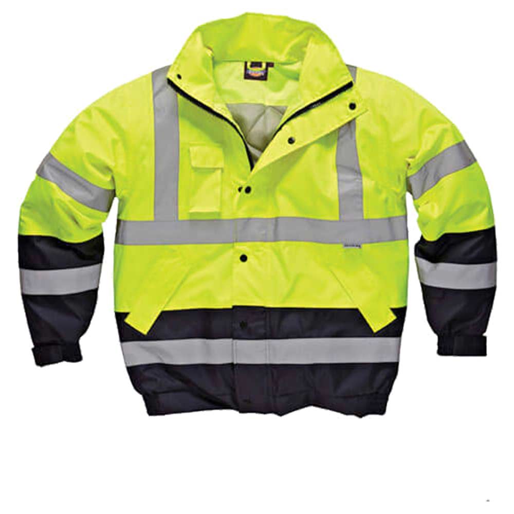 Dickies Hi Vis Two Tone Pilot Safety Jacket Yellow Navy 4XL