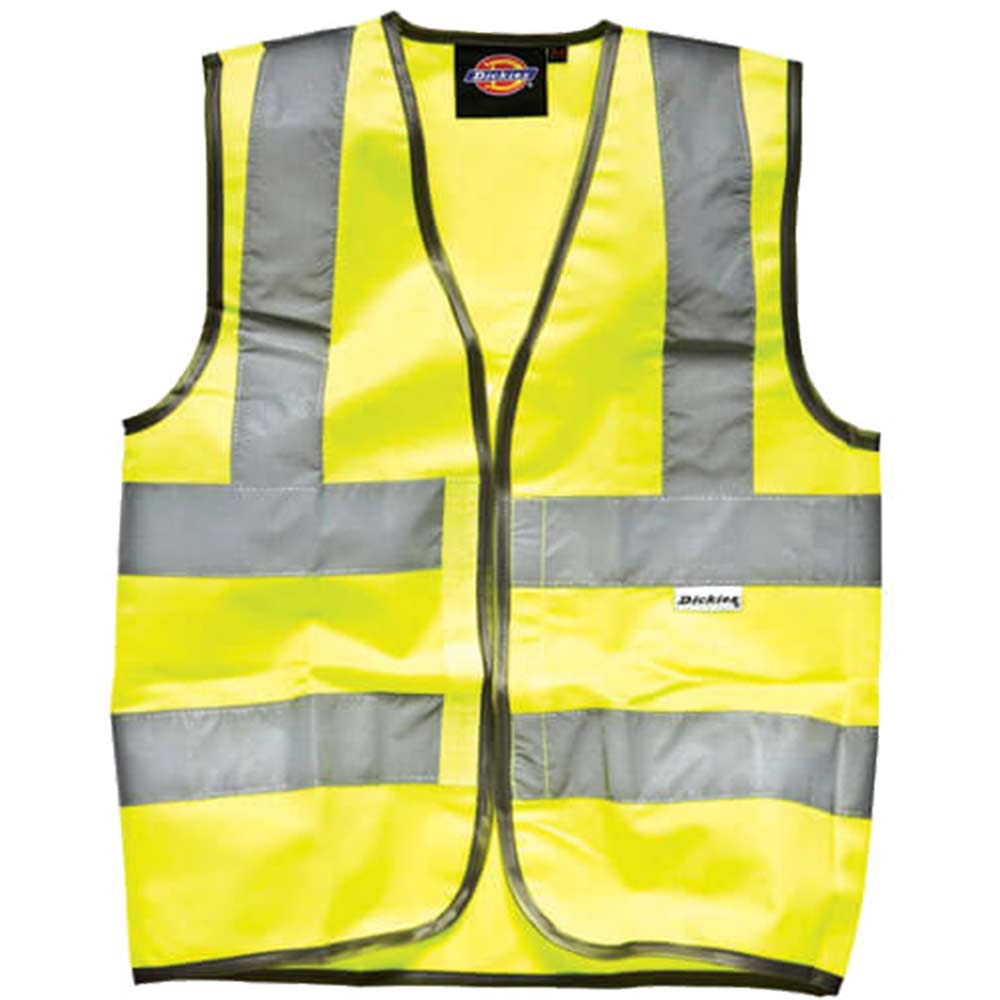 Dickies Childs High Vis Safety Waistcoat Yellow for Ages 10 12