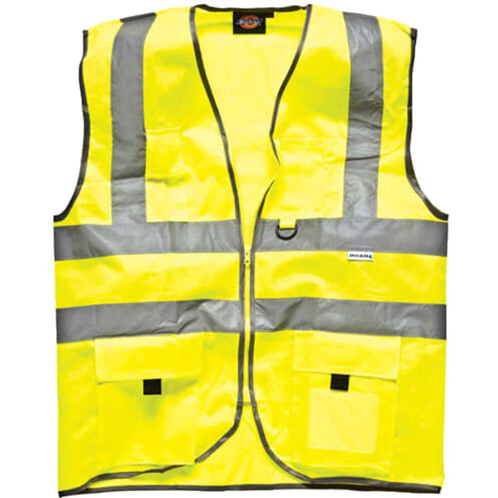 Dickies High Vis Safety Technical Waistcoat EN471 Class 2 Yellow XL
