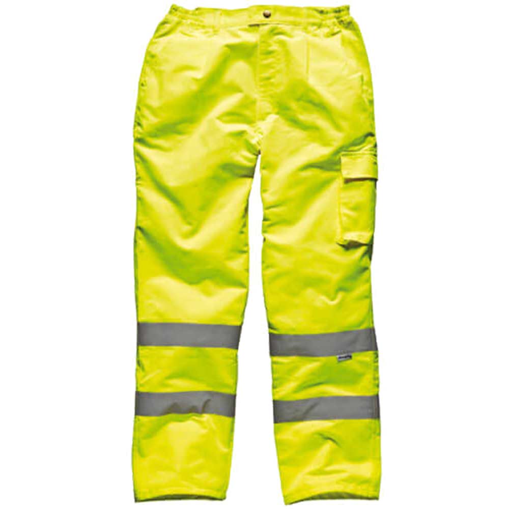 Dickies High Vis Polycotton Trousers Yellow Small