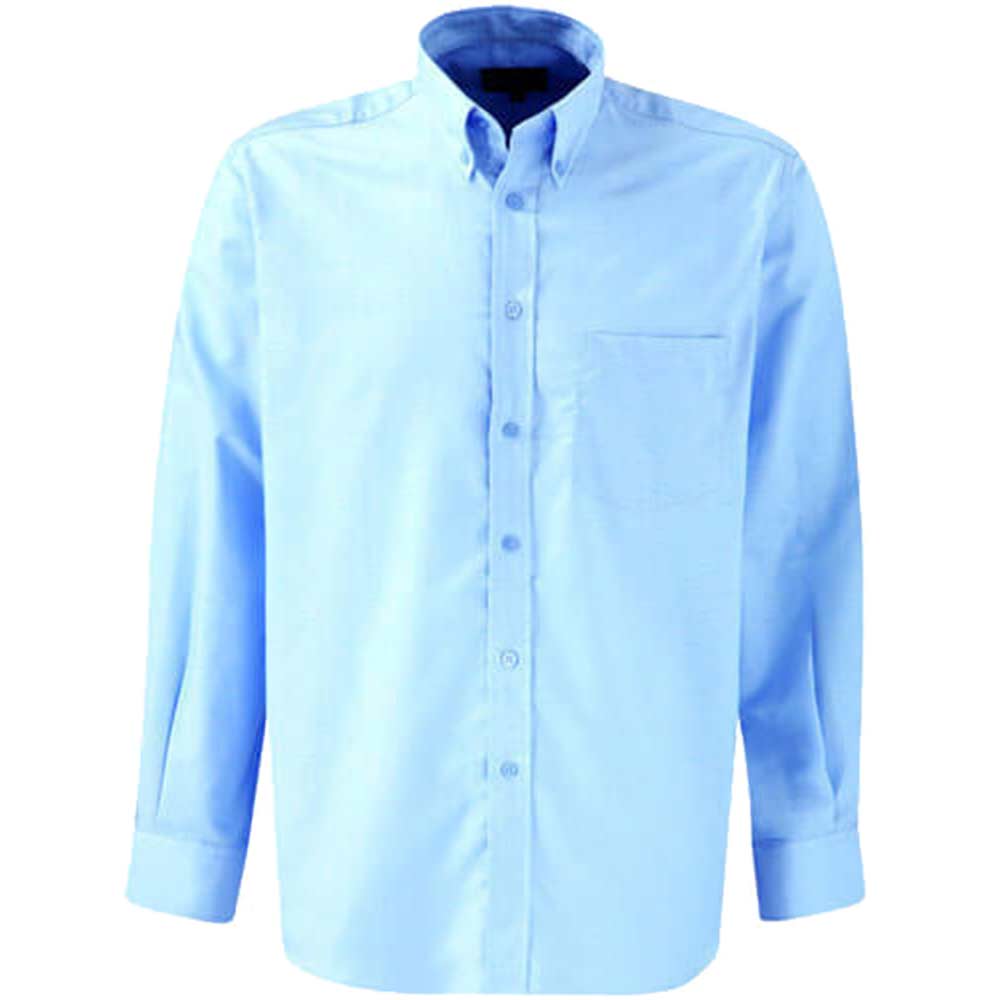 Dickies Mens Oxford Weave Shirt Long Sleeve Blue 15 Collar