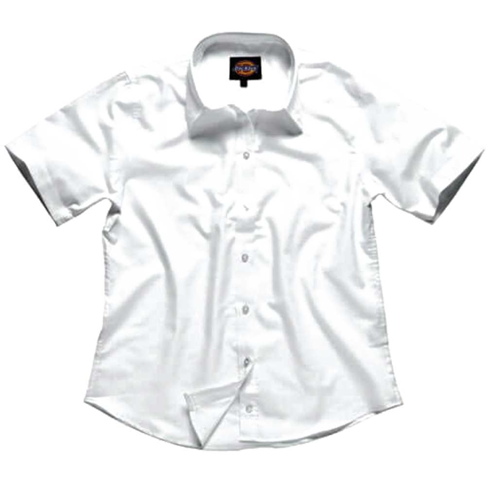 Dickies Ladies Oxford Weave Shirt Short Sleeve White Size 14