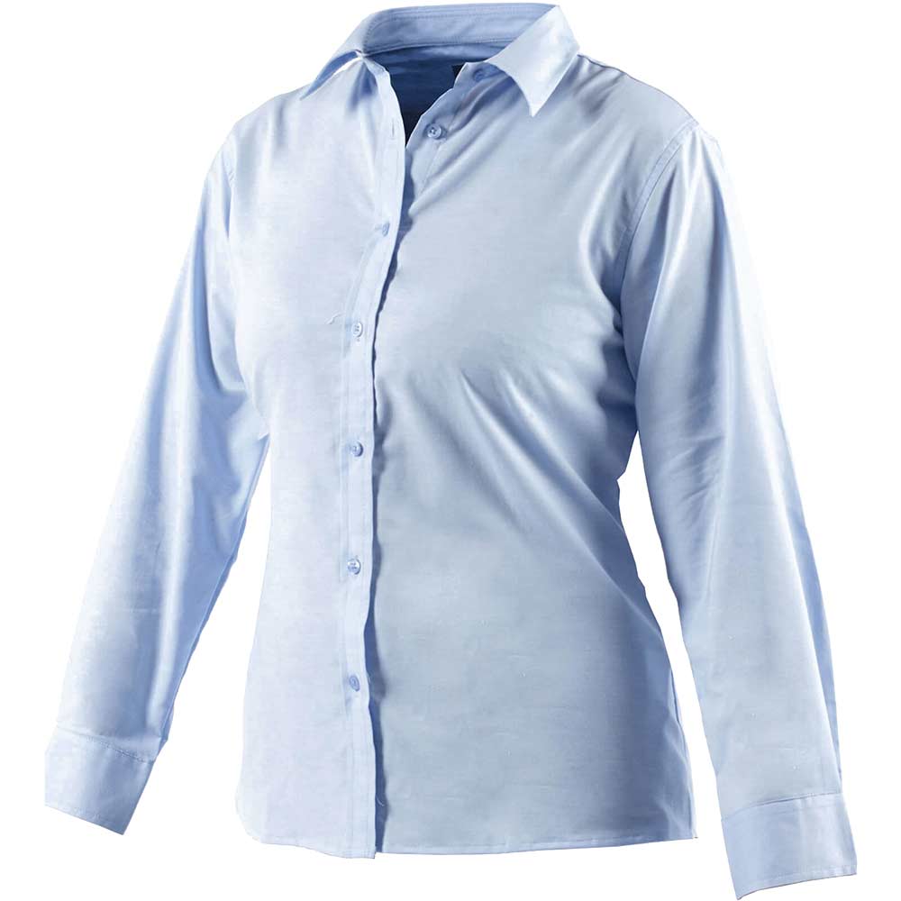 Dickies Ladies Oxford Weave Shirt Long Sleeve Blue Size 10