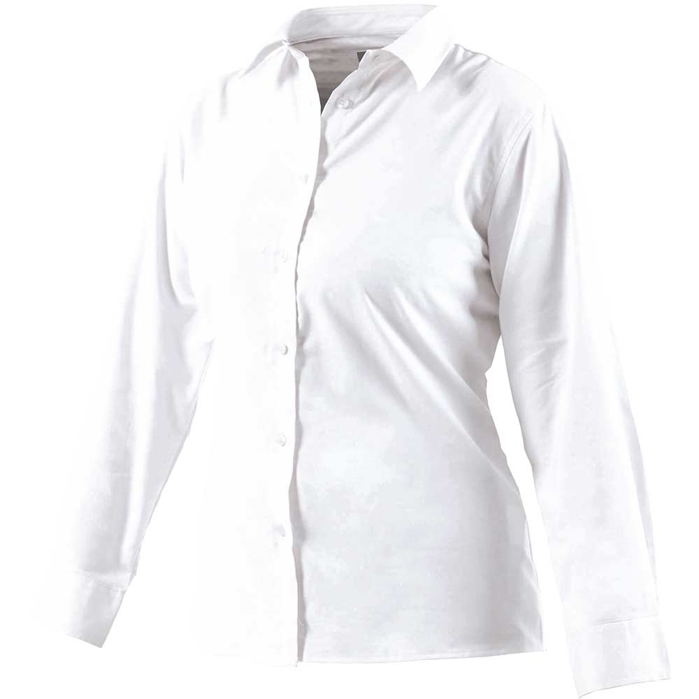 Dickies Ladies Oxford Weave Shirt Long Sleeve White Size 16