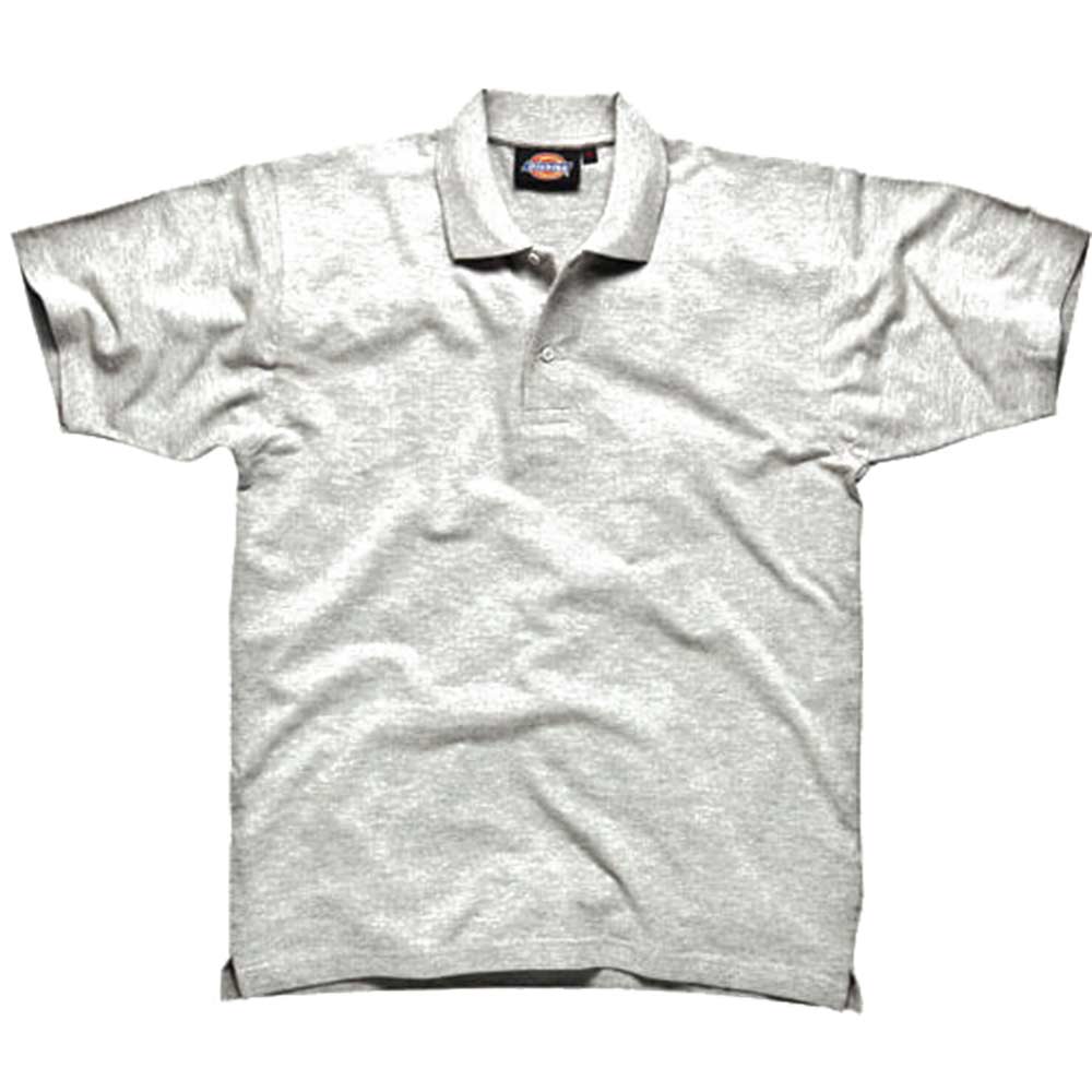 Dickies Mens Short Sleeve Polo Shirt Mid Grey Medium