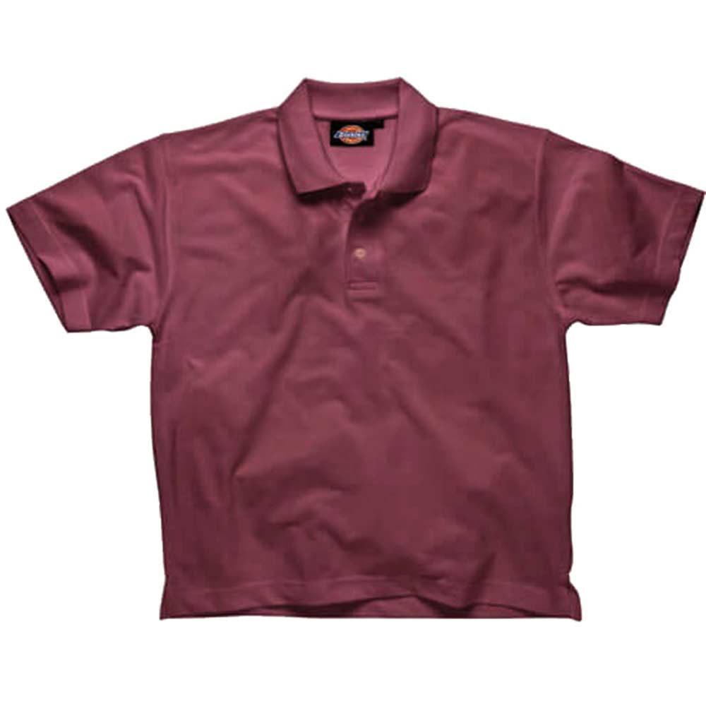 Dickies Mens Short Sleeve Polo Shirt Burgundy Medium