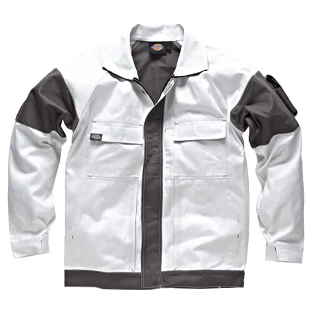 Dickies Mens Grafter Duo Tone 290 Work Jacket White Grey Medium