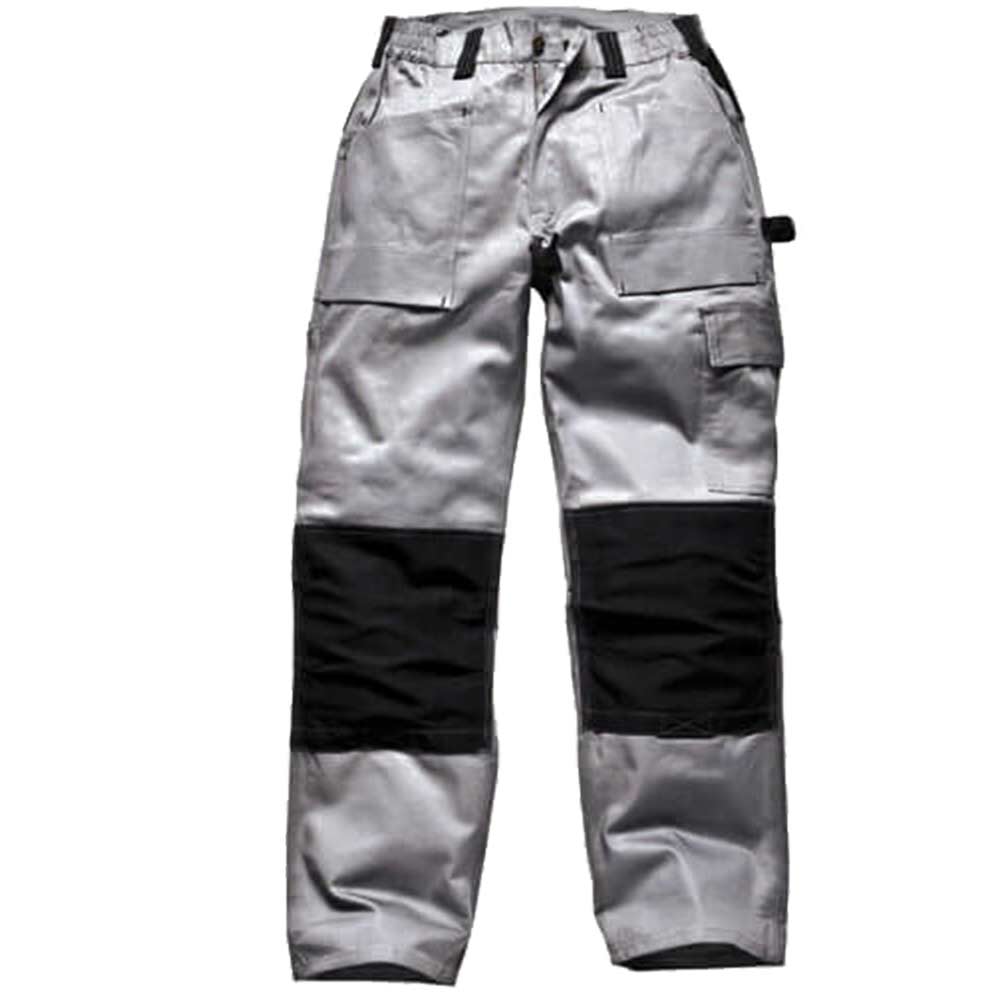 Dickies Mens Grafter Duo Tone 290 Work Trousers Grey Black 42 Waist and 33 Leg