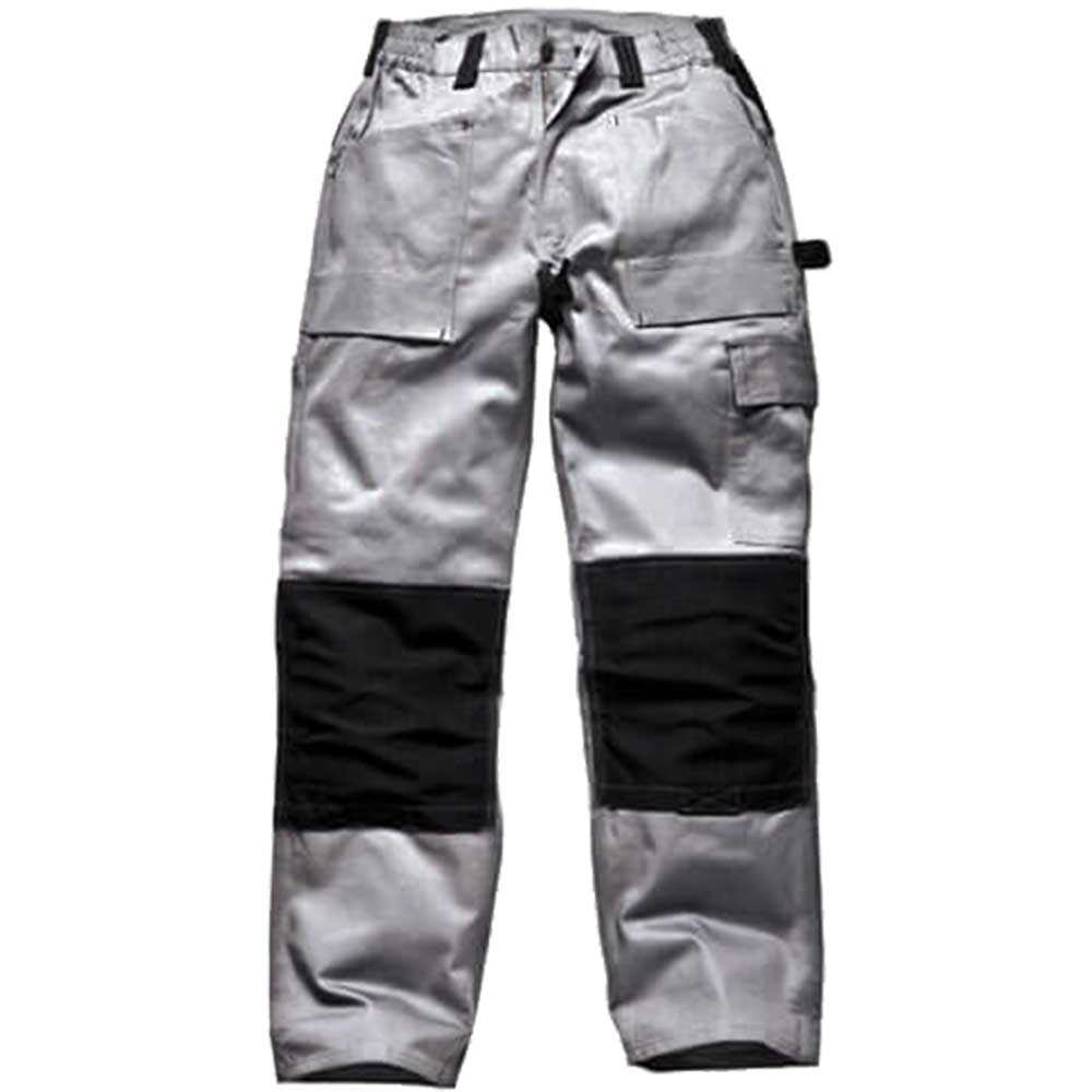 Dickies Mens Grafter Duo Tone 290 Work Trousers Grey Black 32 Waist 30 Leg