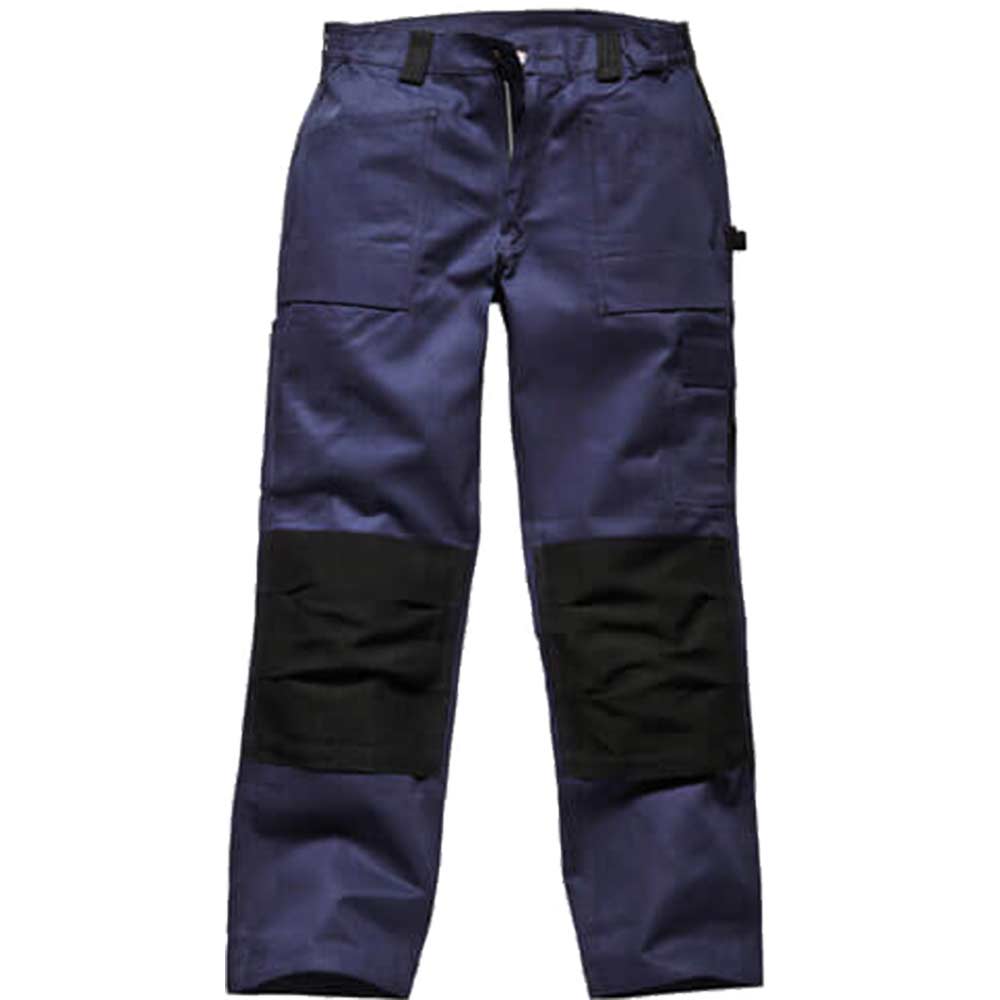 Dickies Mens Grafter Duo Tone 290 Work Trousers Navy Black Waist 30 Leg 30