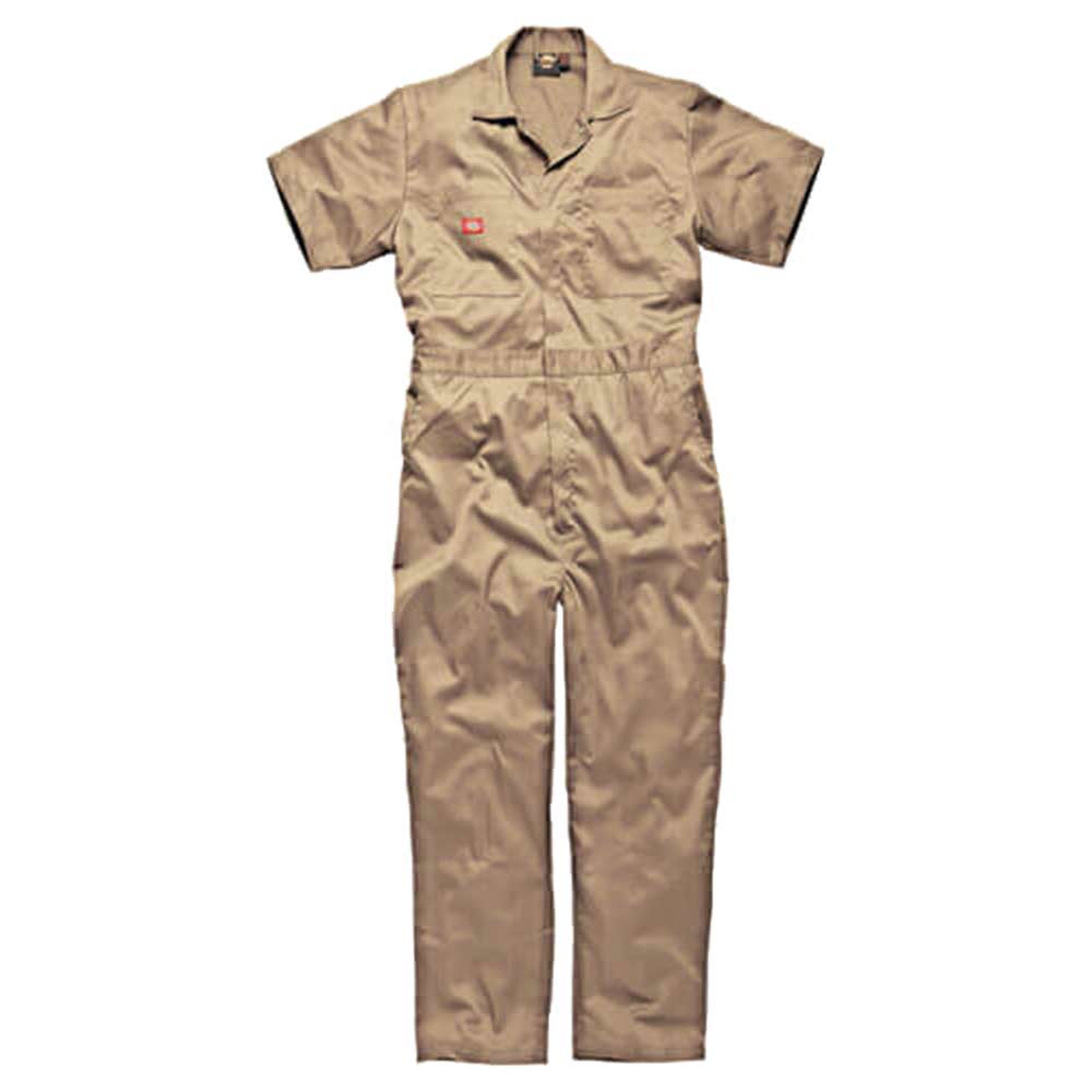 Dickies Mens Lightweight Cotton Short Sleeve Overalls Khaki 4XL