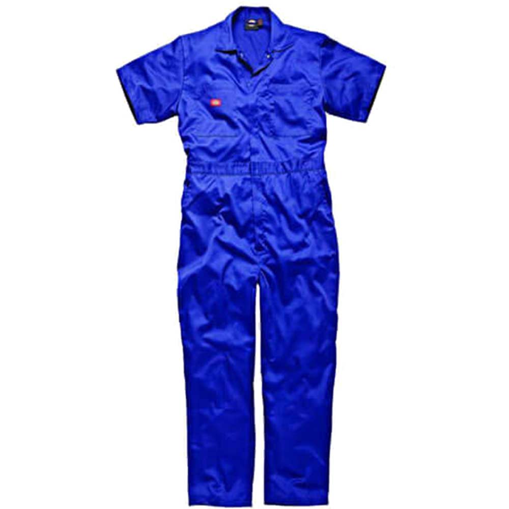 Dickies Mens Lightweight Cotton Short Sleeve Overalls Royal Blue Large