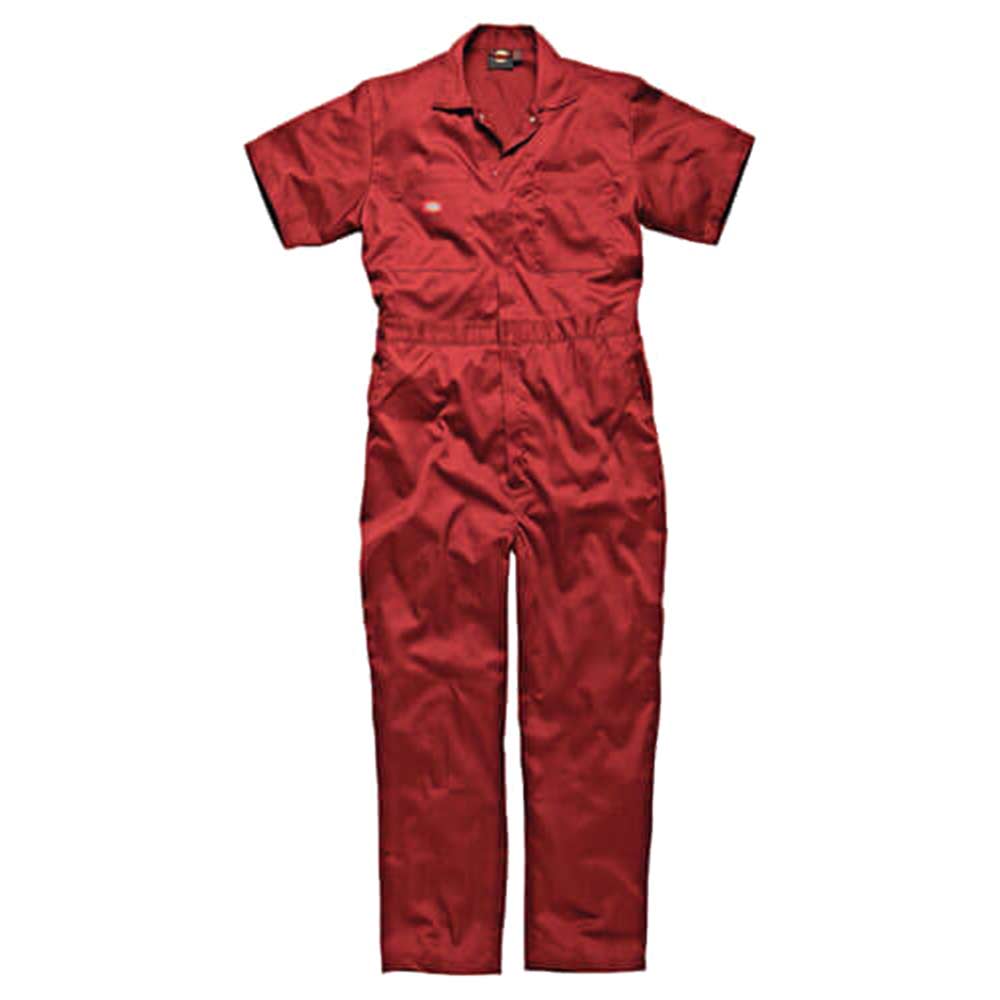 Dickies Mens Lightweight Cotton Short Sleeve Overalls Red 4XL