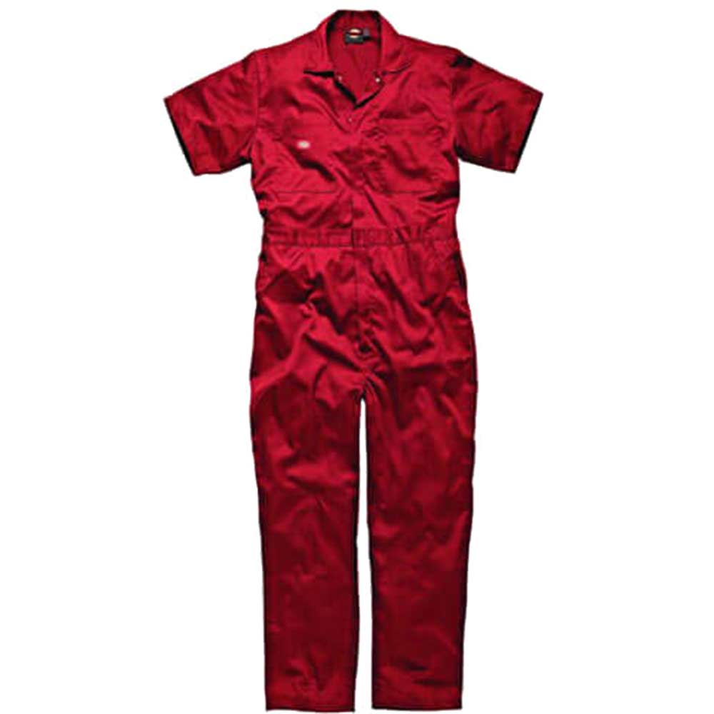 Dickies Mens Lightweight Cotton Short Sleeve Overalls Red 2XL