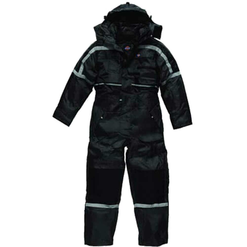 Dickies Mens Waterproof Padded Overalls Black Medium