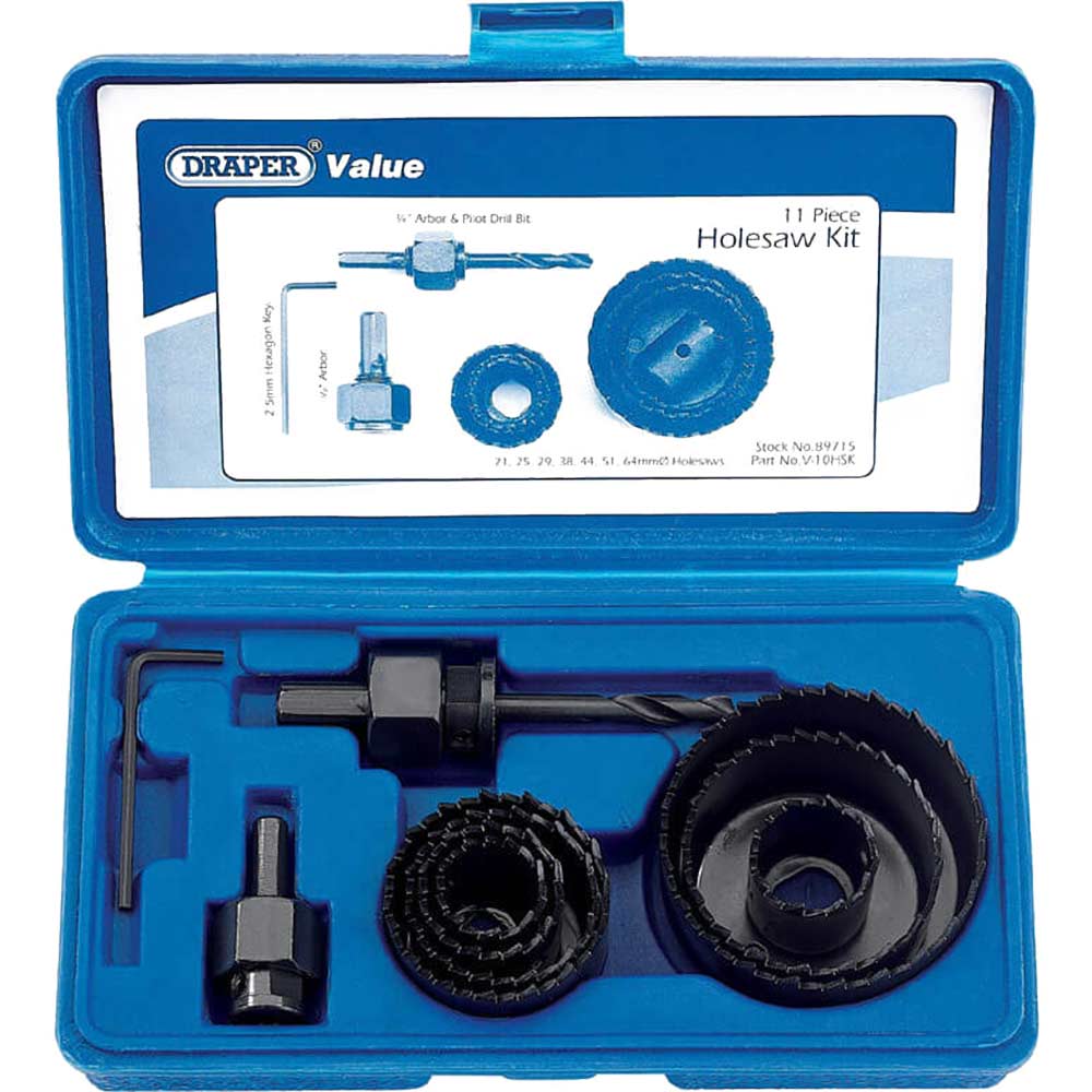 Draper DIY 11 Piece Hole Saw Kit
