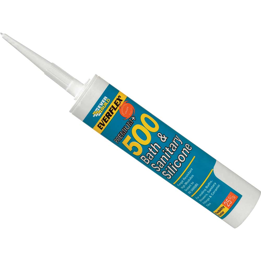 Everbuild 500 Bath and Sanitary Silicone Sealant Sandstone 310ml