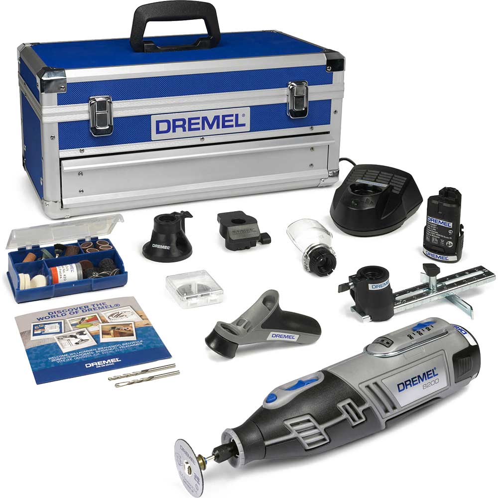 Dremel 8200 108v Cordless Multi Tool with 65 Accessories and 5 Attachments