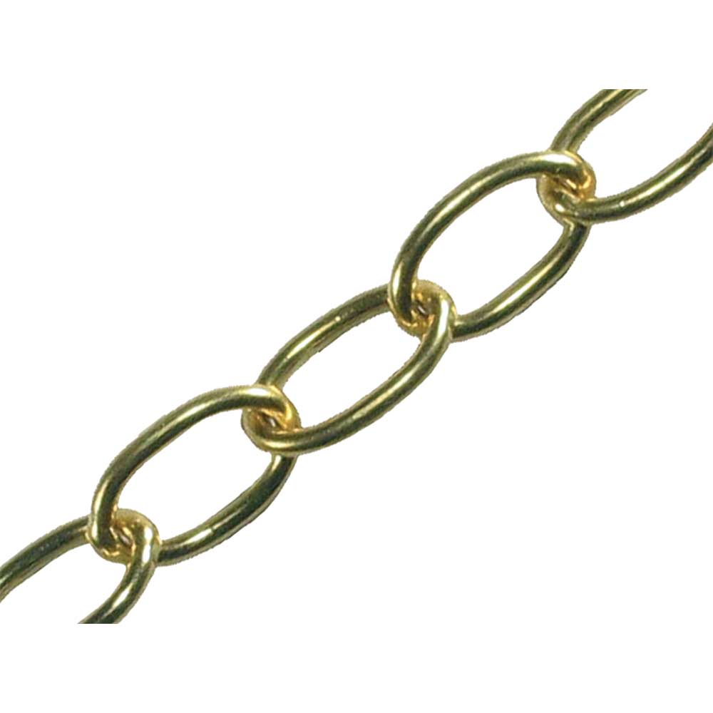 Faithfull Oval Polished Brass Chain 18mm x 10 Metal