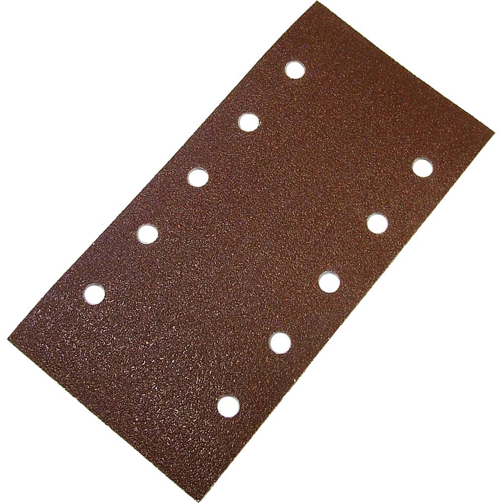 Faithfull 12 Orbital Sanding Sheets 115 x 280mm Punched Assorted Grit Pack of 5