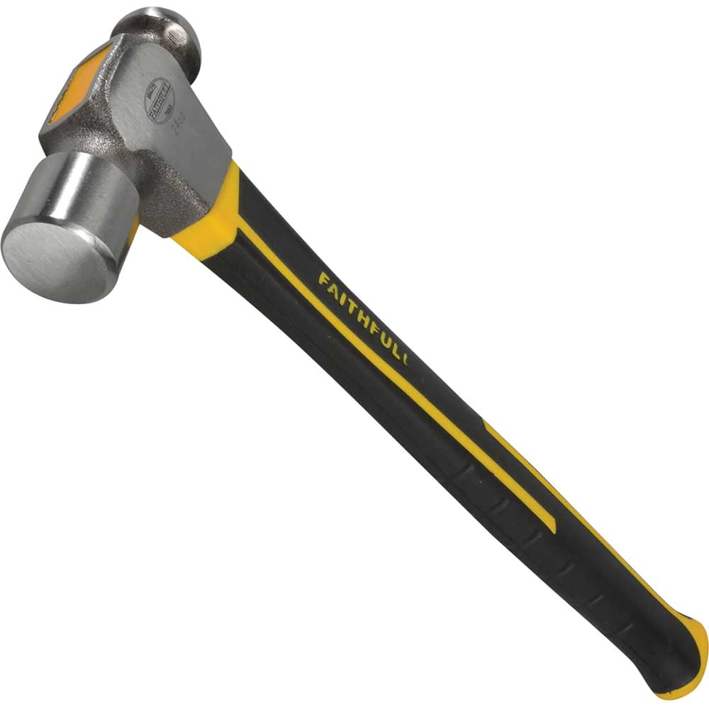 Faithfull Ball Pein Hammer with Fibreglass Shaft 680g 24oz Faithfull Ball Pein Hammer with Fibreglass Shaft 680g 24oz