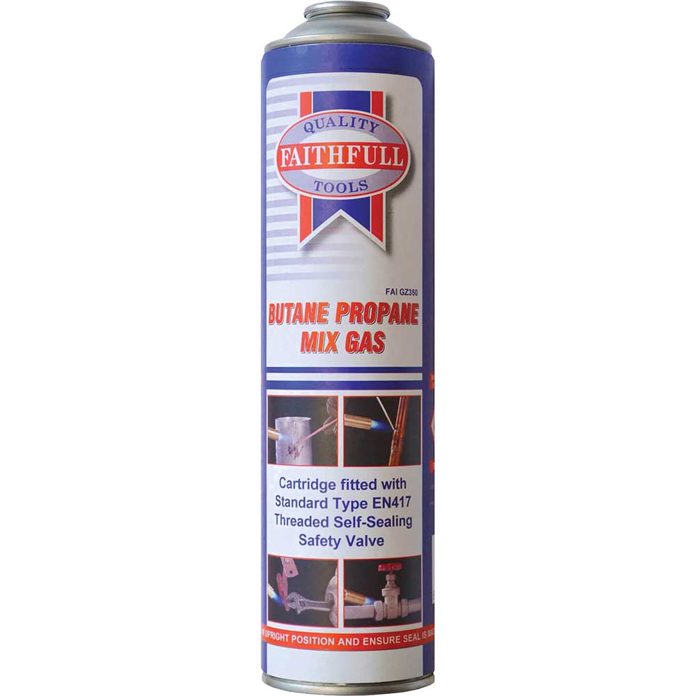 Faithfull Self Sealing Butane Propane Gas Cartridge 350g