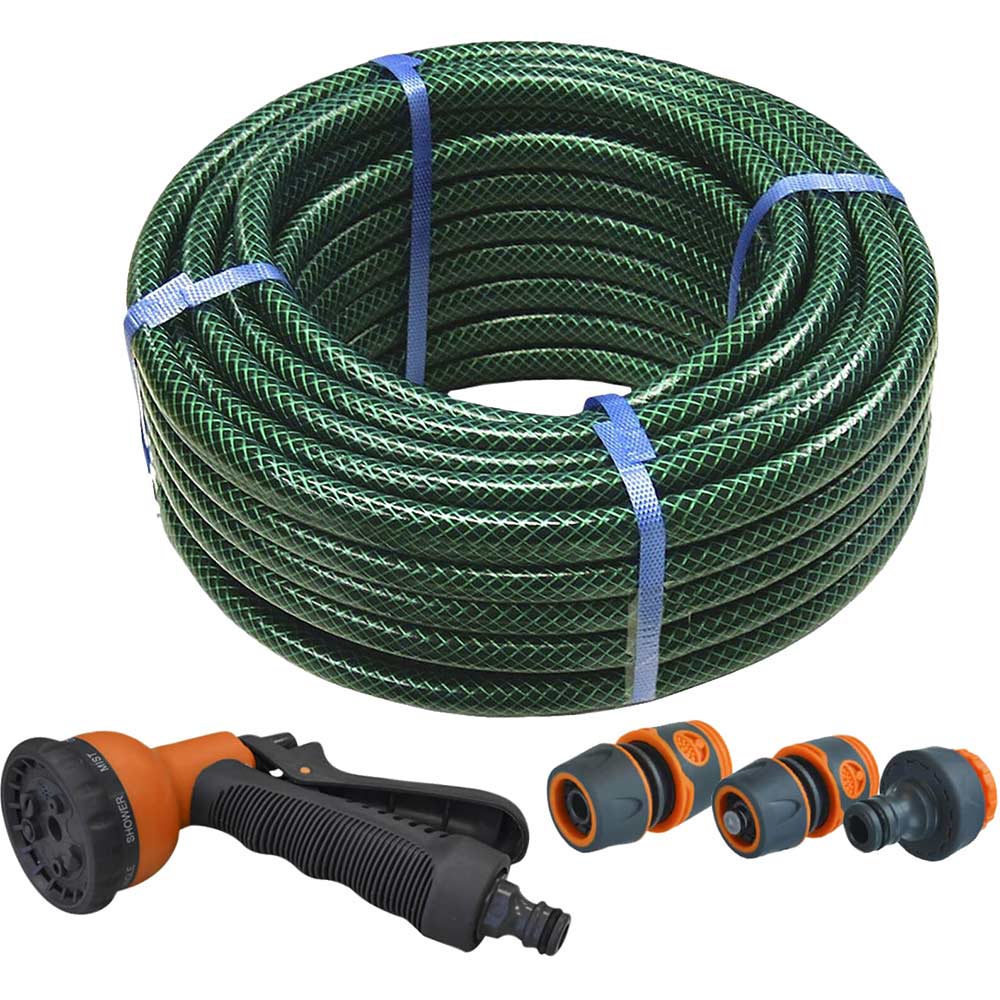 Faithfull Hose 30M With 3 Fittings and Spray Gun