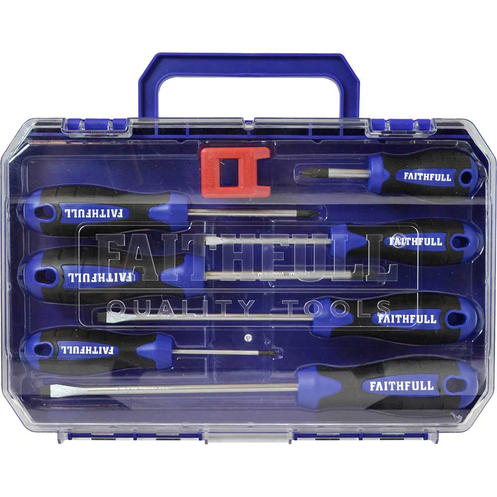 Faithfull 7 Piece Mixed Screwdriver Set with Magnetiser Pozi Phillips Slotted