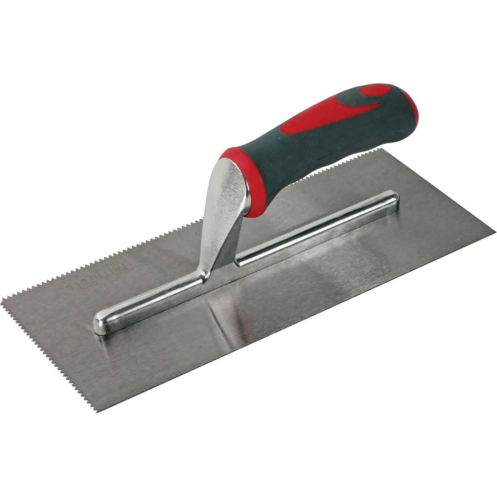 Faithfull V Notched Adhesive Trowel 11 x 412 with Soft Grip Handle