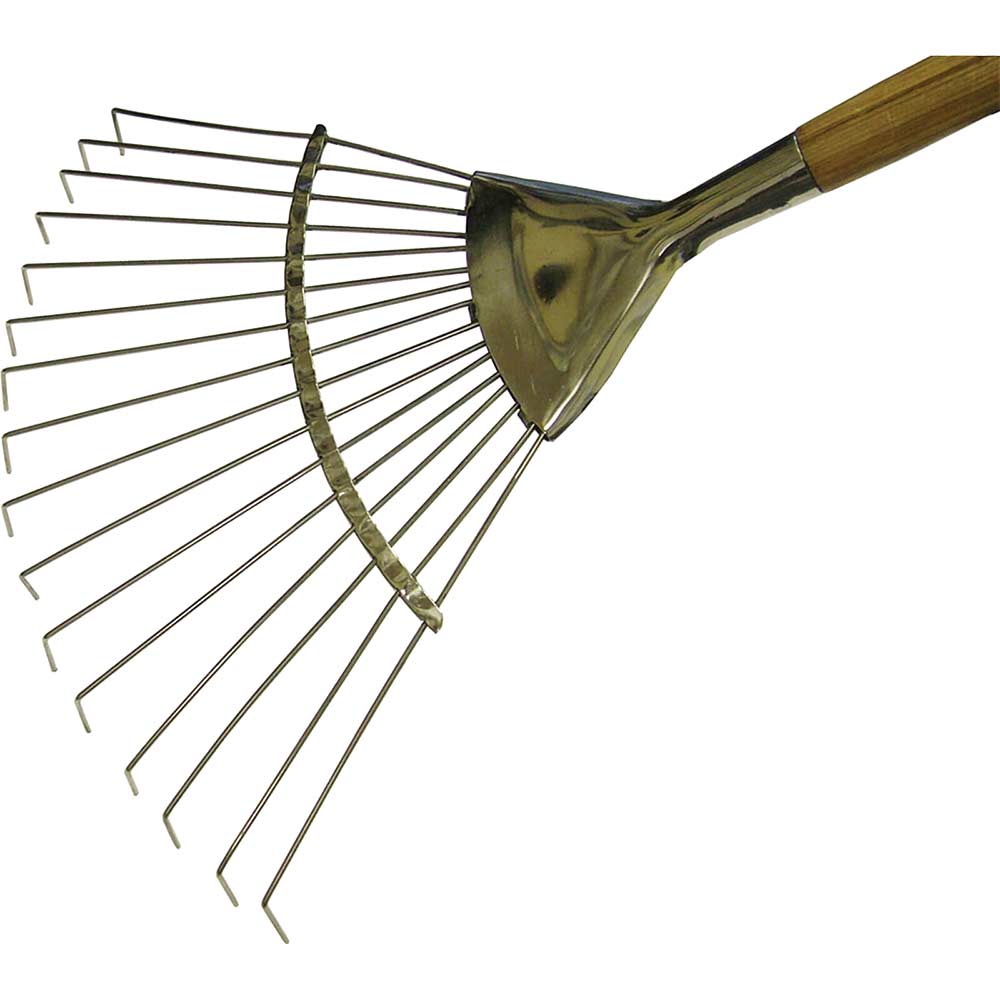 Faithfull Stainless Steel Lawn Rake with 14 Metre Ash Handle