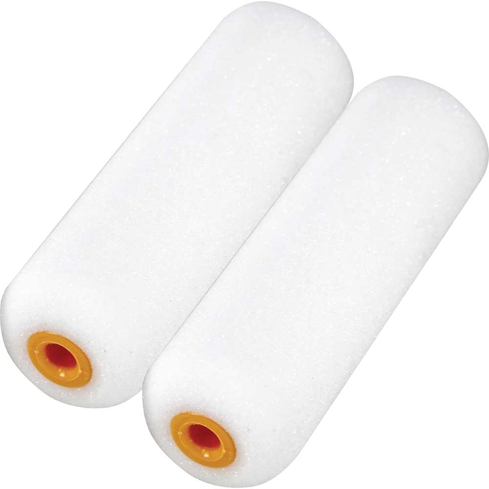 Faithfull Mini Paint Roller Foam Refills 100mm 4 Pack of 2