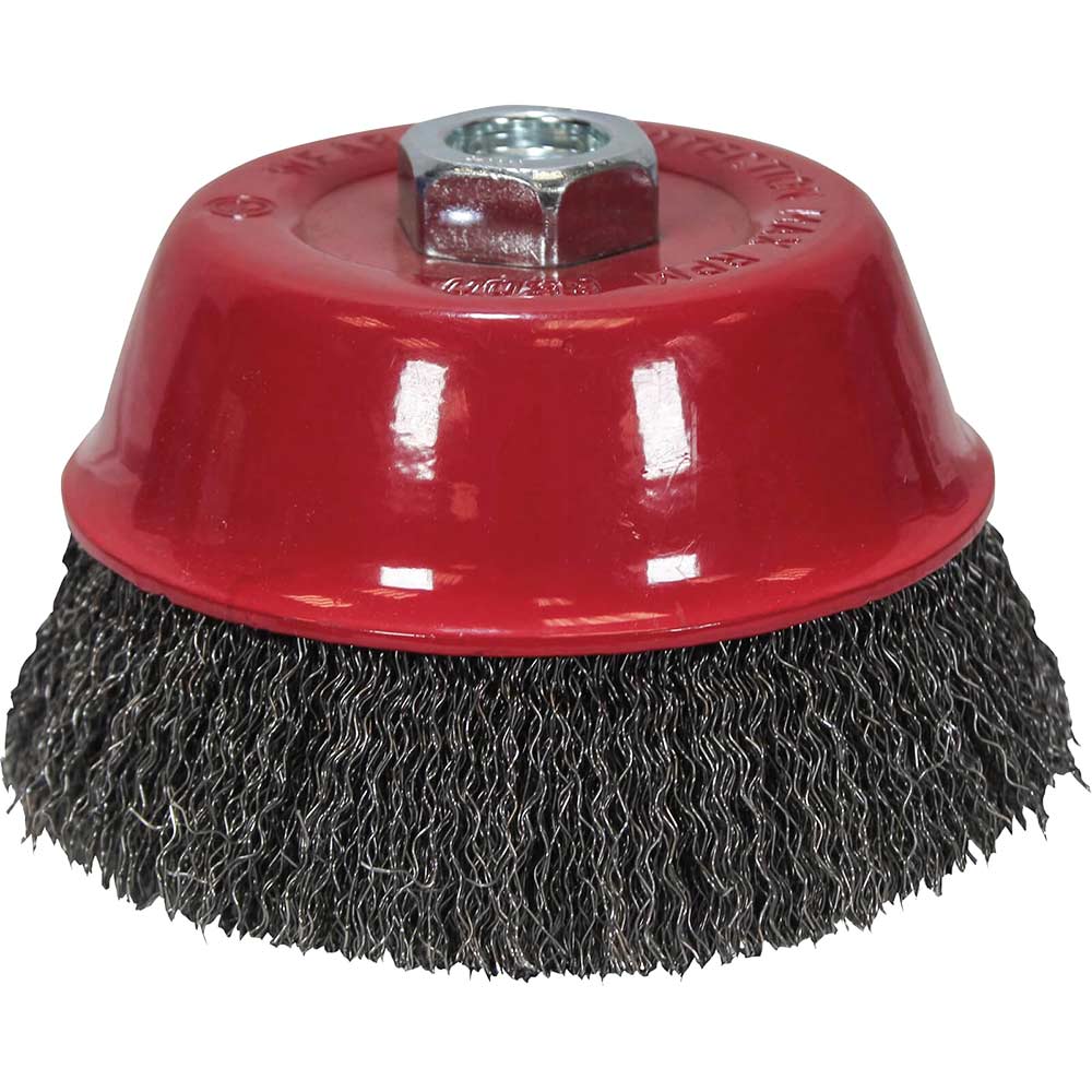 Faithfull Wire Cup Brush 125mm Dia 03 Wire M14 For Angle Grinders