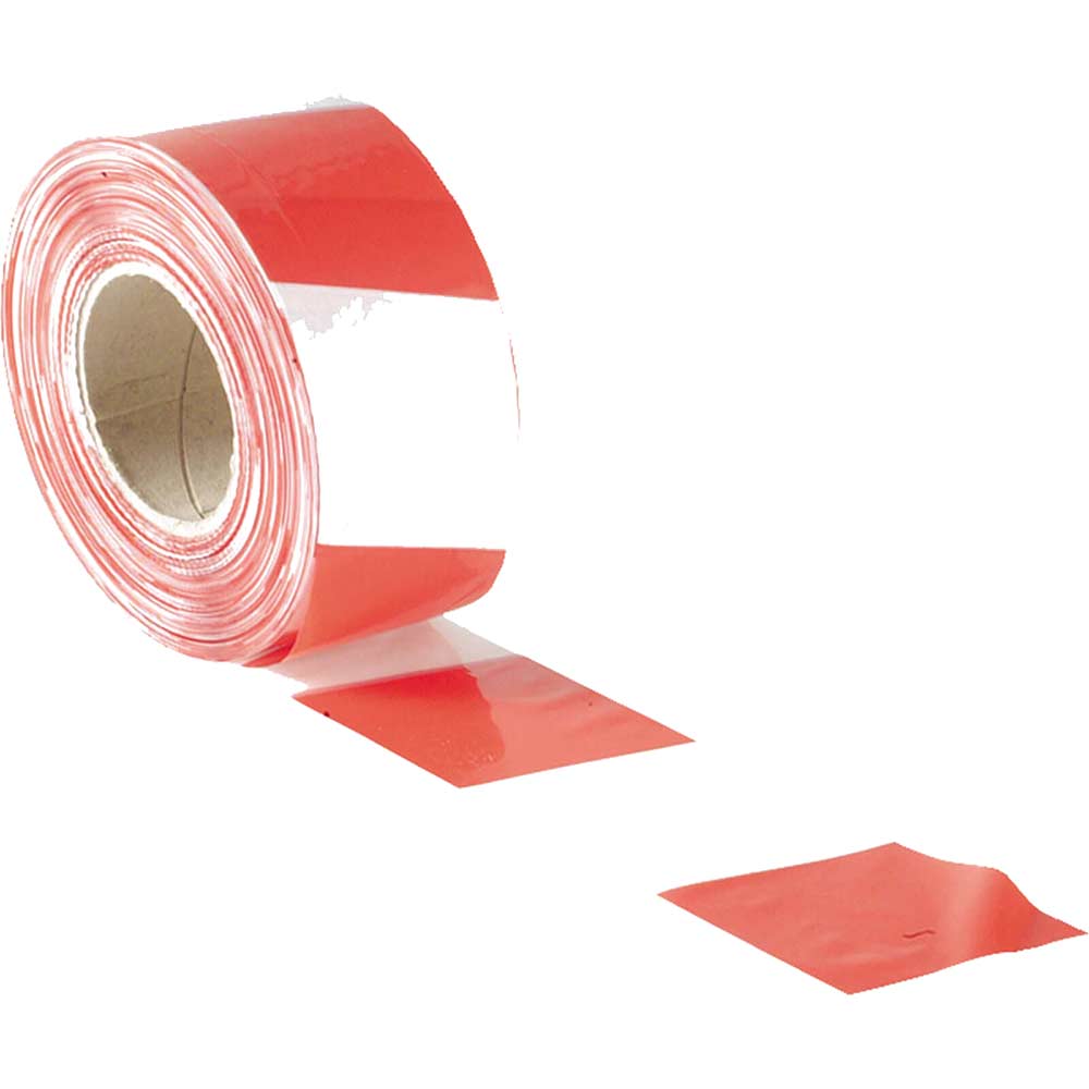Barrier Tape Red White Stripe 70mm Wide x 500m Roll