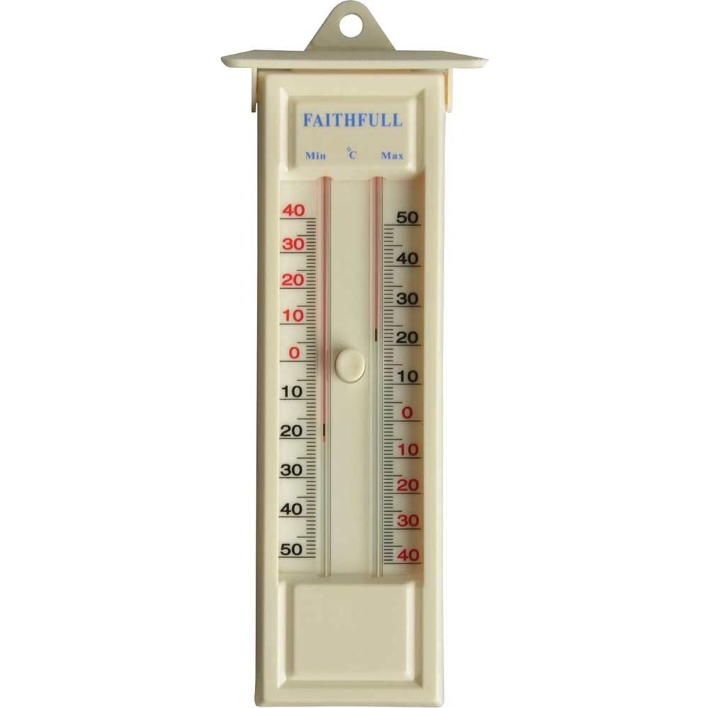 faithfull thermometer with maximum and minimum recording function