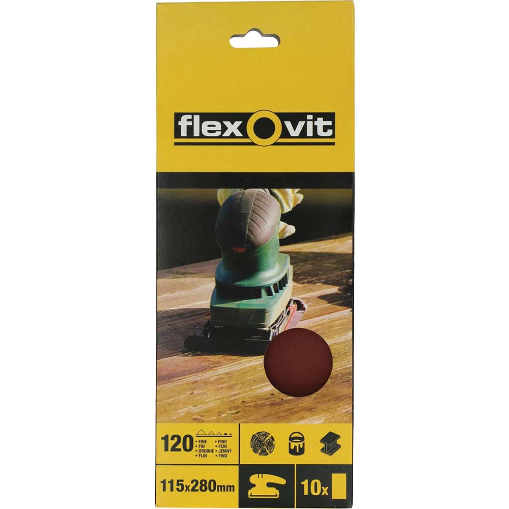 Flexovit Orbital Sheets Pack of 10 115 x 280 Medium 63642526327