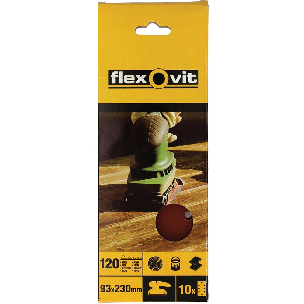 Flexovit Orbital Sheets Pack of 10 93 x 230 Fine 63642526341