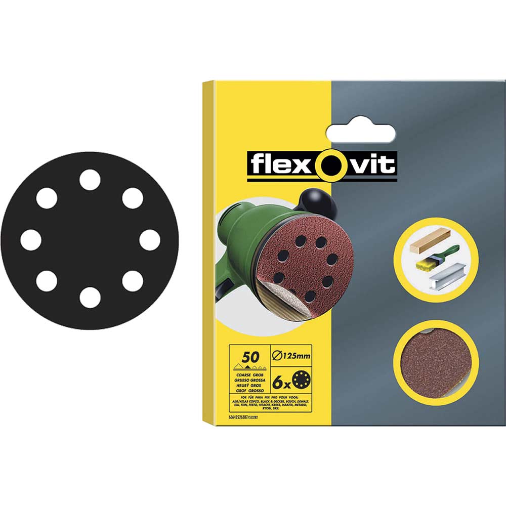 Flexovit HandL Discs Pack of 6 115mm Medium 63642526385
