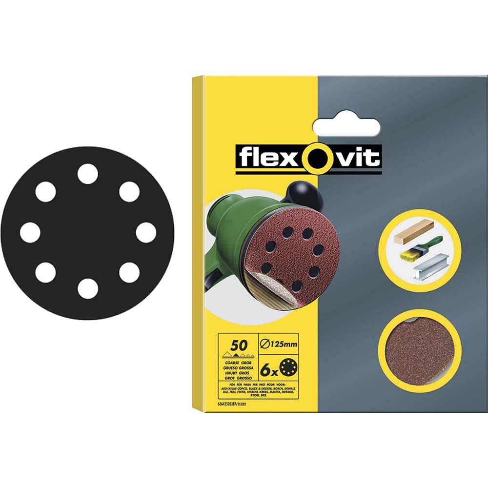 Flexovit HandL Discs Pack of 6 125mm Assorted 63642526502