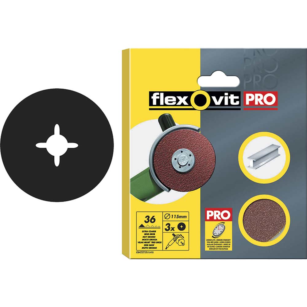 Flexovit Discs Pack of 3 125mm Fine 80G 63642527538